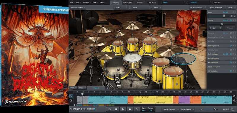 Toontrack Superior Drummer 3 Death & Darkness SDX 死亡与黑暗扩展包 ( 170GB )