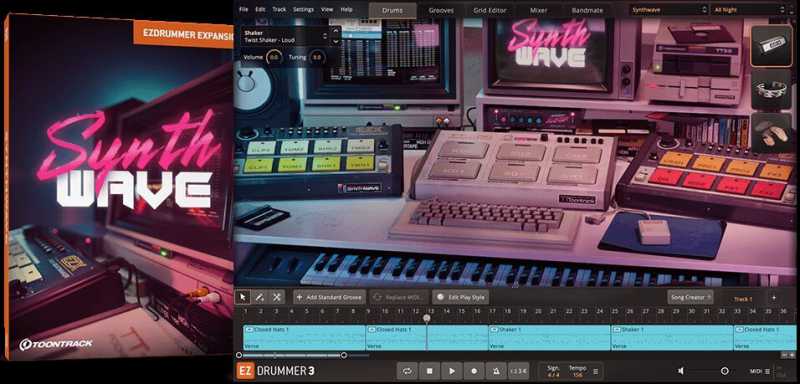 Toontrack EZdrummer Synthwave EZX 合成波鼓机 （68.5MB ）