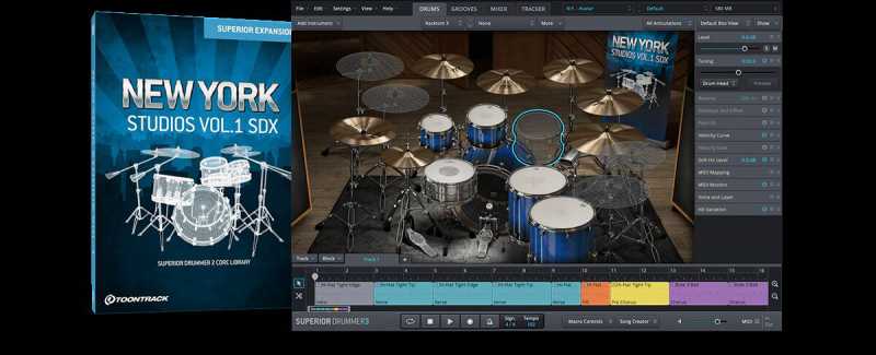 Toontrack New York Studios Vol 1 SDX 纽约工作室第一卷 ( 18.3GB )