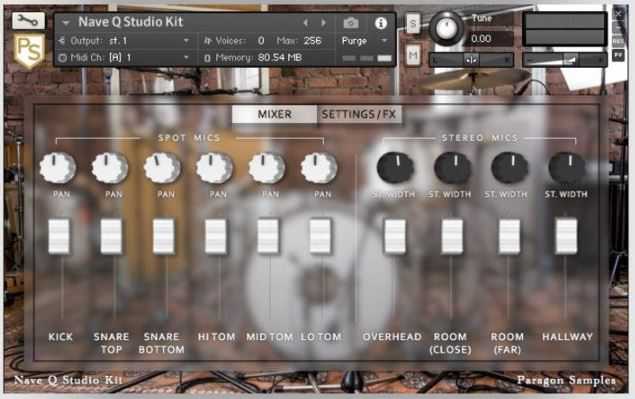 Paragon Samples Nave Q Studio Kit 摇滚金属鼓组采样音源