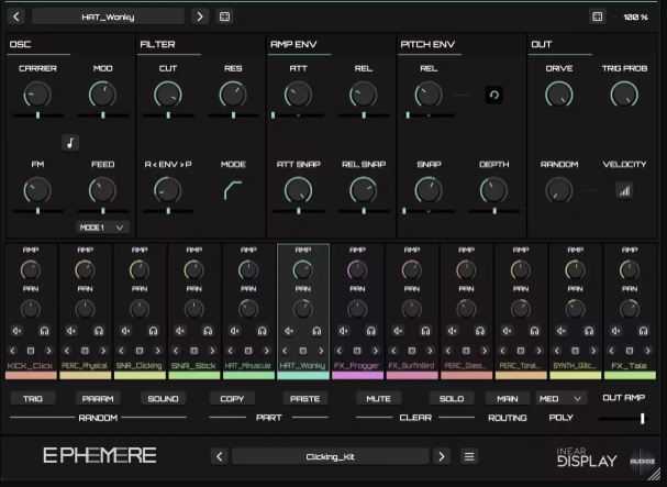 Inear Display Ephemere v1.4 打击乐合成器