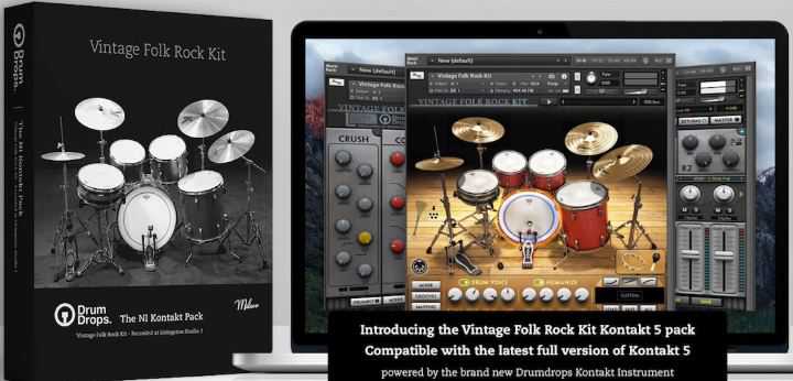 Drumdrops Vintage Folk Rock Kit KONTAKT 复古民谣摇滚鼓组