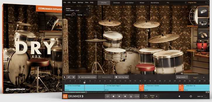 Toontrack Dry EZX v1.0.0 精选鼓组扩展包