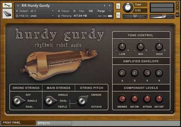 Rhythmic Robot Audio Hurdy Gurdy KONTAKT 手摇风琴