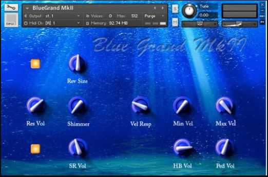 Sampletekk Blue Grand MkII KONTAKT 柔和的蓝色三角钢琴
