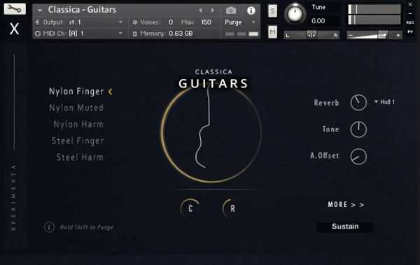 Xperimenta Audio Classica Guitars 原声指弹吉他（ 1.2GB ）