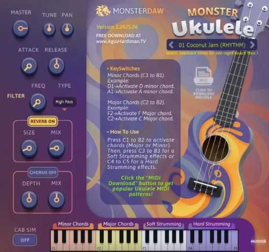 Agus Hardiman MonsterDAW Monster Ukulele v1.2025.06 尤克里里