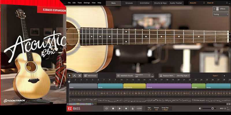 Toontrack Acoustic EBX 原木贝斯 EZbass ( 638MB )