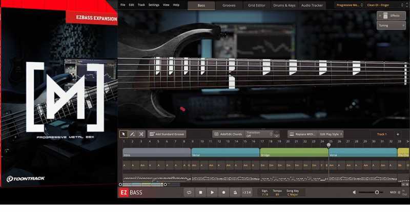Toontrack Progressive Metal EBX 激进贝斯 EZbass ( 1GB )