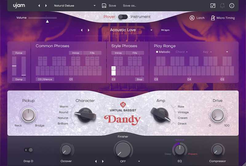 UJAM Virtual Bassist Dandy 虚拟贝斯手 ( 6.6GB )