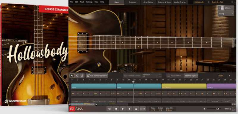 Toontrack Hollowbody EBX 半空心贝斯音源 EZbass ( 544MB )
