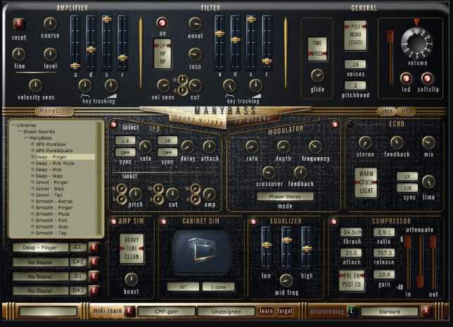 ManyTone ManyBass 1.0 采样贝斯合成器（ 1GB ）