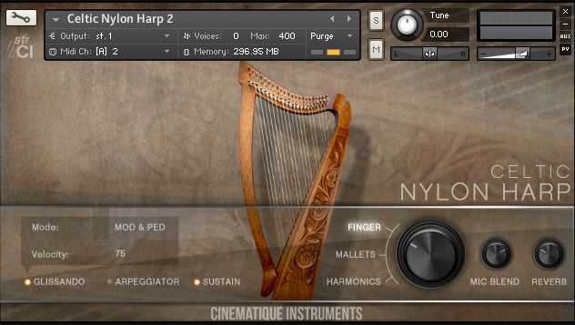 Cinematique Instruments Celtic Nylon Harp KONTAKT 凯尔特尼龙竖琴