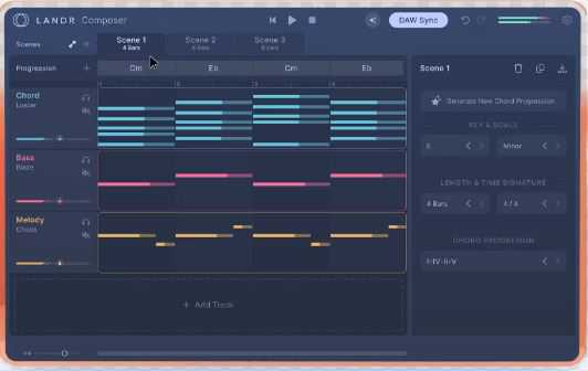 LANDR Composer 智能和弦进行