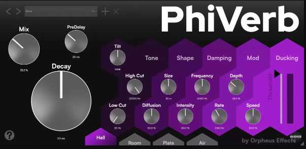 Orpheus Effects Bundle Phiverb v1.1.9 算法混响 ( 8.3MB )