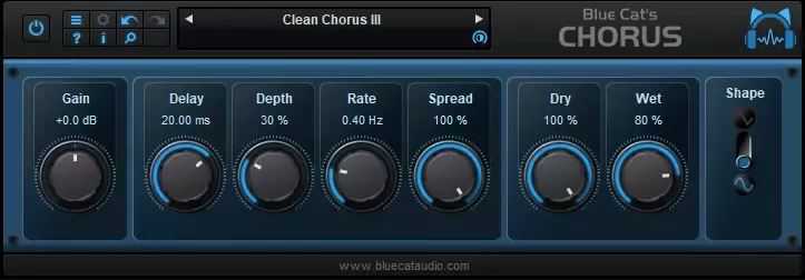 Blue Cat Audio Blue Cat's Chorus (Vintage Chorus) v4.5 蓝猫合唱效果器