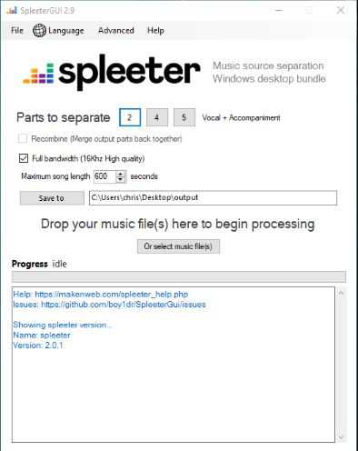 SpleeterGui 音乐源分离工具