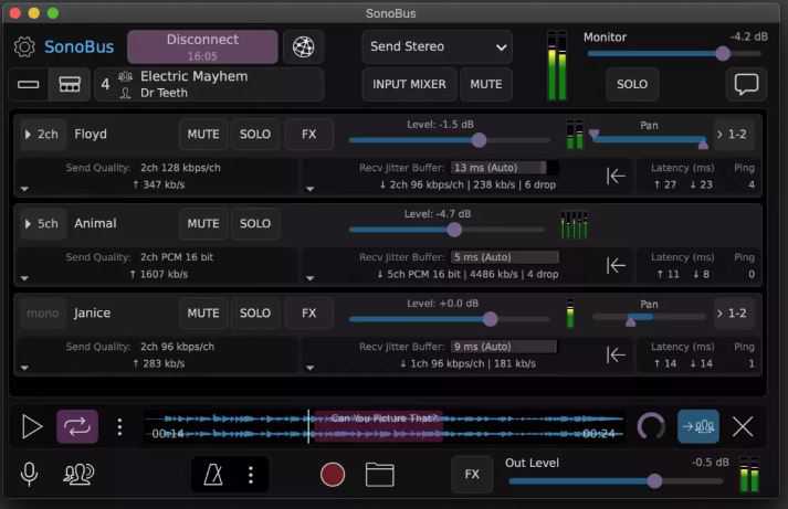 Sonosaurus SonoBus v1.7.2 高质量低延迟网络音频流传输插件