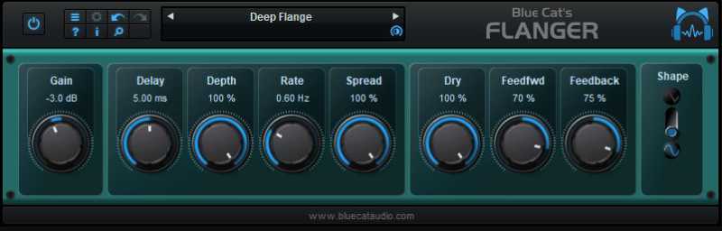 Blue Cat Audio Blue Cat's Flanger (Vintage Flanger) v3.5 蓝猫复古镶边效果器
