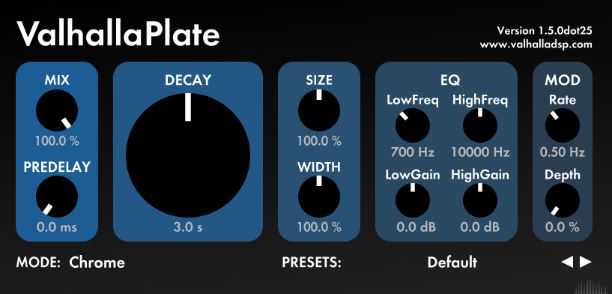 Valhalla DSP ValhallaPlate v1.5 板混响