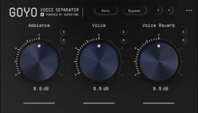 GOYO Voice Separator v0.9.4 BETA 降噪\去混响\去语音插件