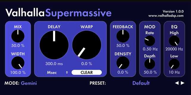 Valhalla DSP Valhalla Supermassive v4.0.0 混响\延迟