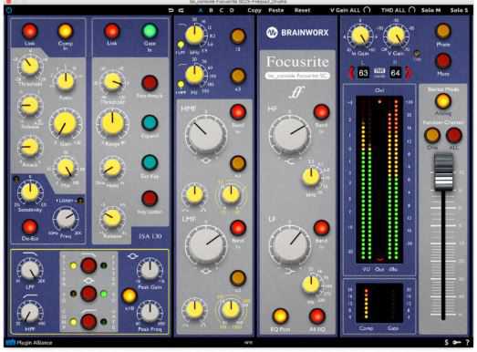 Plugin Alliance Brainworx bx console Focusrite SC 通道条