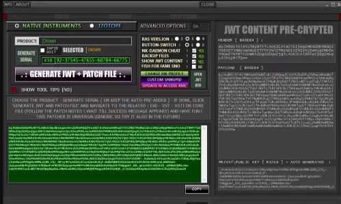 Native Instruments and Izotope Generic Keygen N Patch X64 Tracer 试用版转换为完整版（150MB）