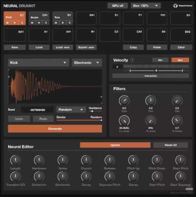 Fazertone Neural Drumkit Lite AI Powered Drum Machine Generator v0.08 智能AI鼓声生成器 ( 872MB )