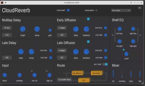 Xunil Cloud CloudReverb v0.3 算法混响插件