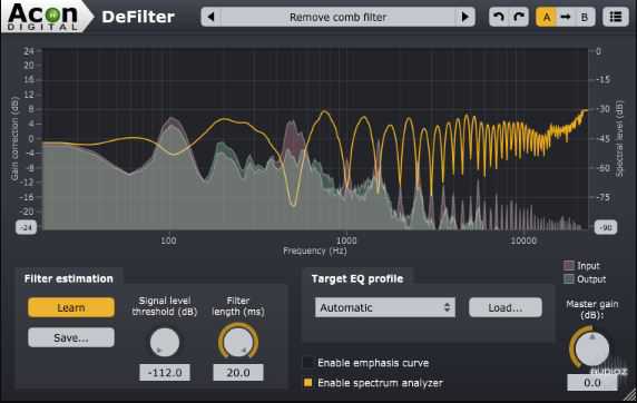 Acon Digital DeFilter v1.2.1 减少频谱中的共振峰