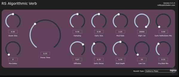 Reilly Spitzfaden RS Algorithmic Verb v0.5.5 复古算法混响