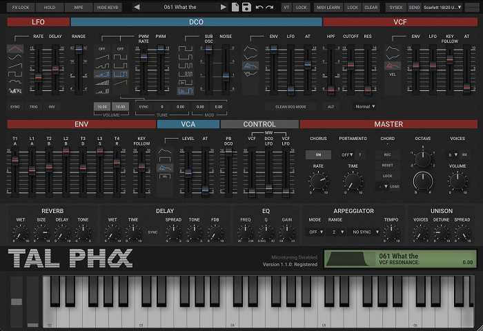 Togu Audio Line TAL-Pha 硬件仿真合成器