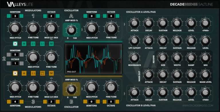 DecadeBridge ValleysLITE 双震荡 AM 合成器 ( 13MB )
