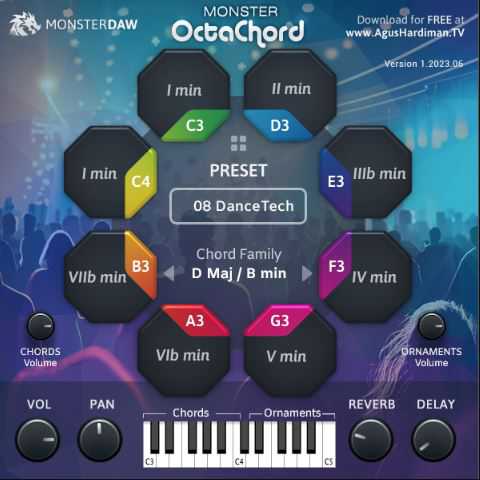 MonsterDAW MONSTER OctaChord v1-2023.07 智能AI音乐风格\和弦生成