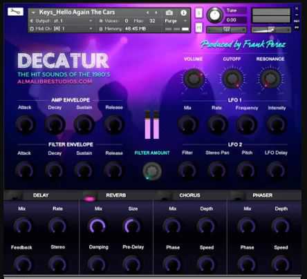 Almalibrestudios DECATUR The Hit Sounds Of The 1980s Kontakt 八十80年代电音合成器 ( 6.2GB )
