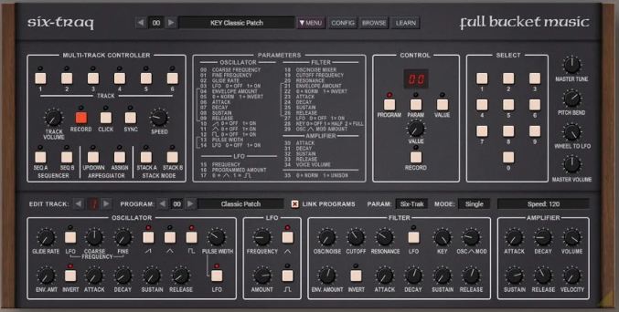 Full Bucket Music Sequential Six Traq 仿真合成器
