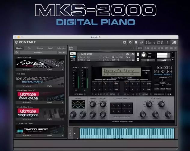 Júnior Porciúncula MKS-2000 Digital Piano KONTAKT 硬件采样合成器