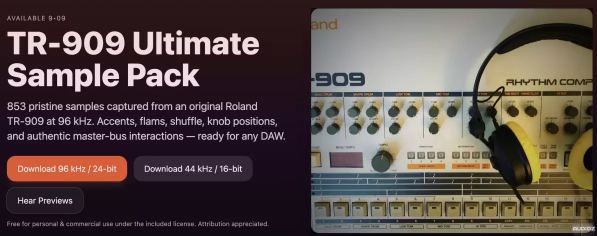 Audiorealism TR-909 Ultimate Sample Pack WAV 罗兰TR‑909采样包