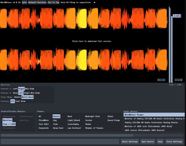Minimeters v0.8.23 音频频谱显示软件（ 55MB ）