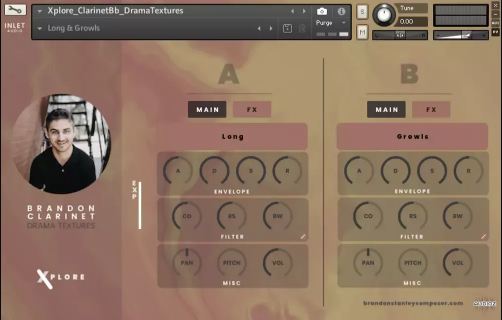 inletaudio Clarinet Drama Textures KONTAKT 纹理单簧管